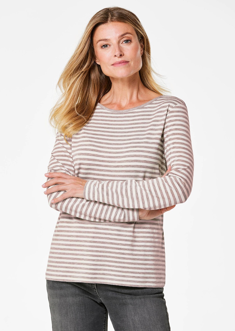 Gestreept shirt met boothals