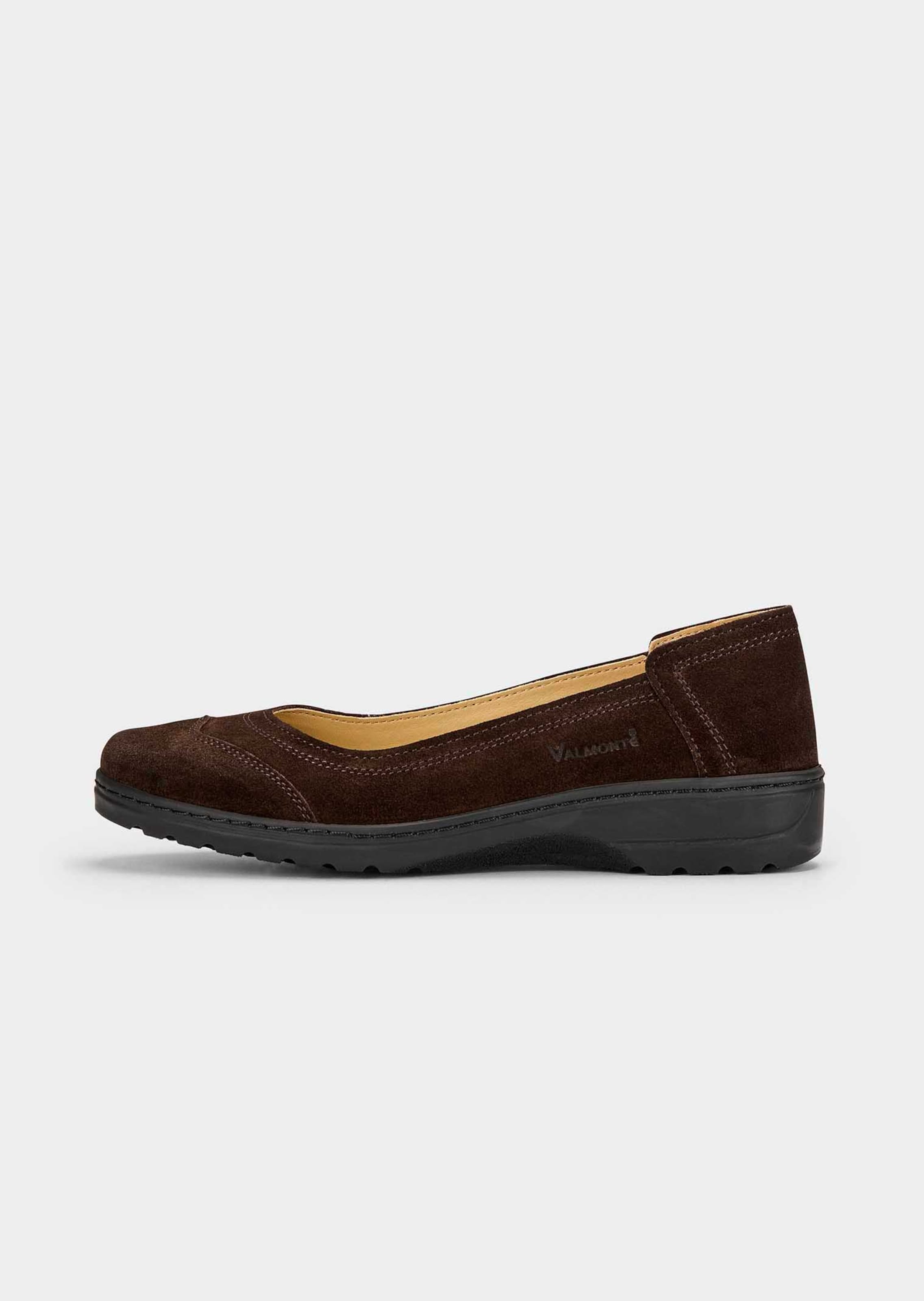 Leder-Ballerinas mit gesteppten Ziernähten