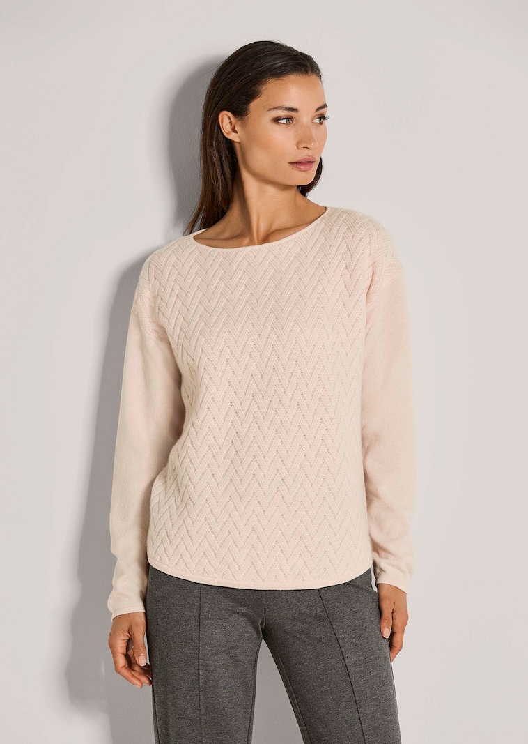 Rundhals-Pullover mit Jacquard-Muster