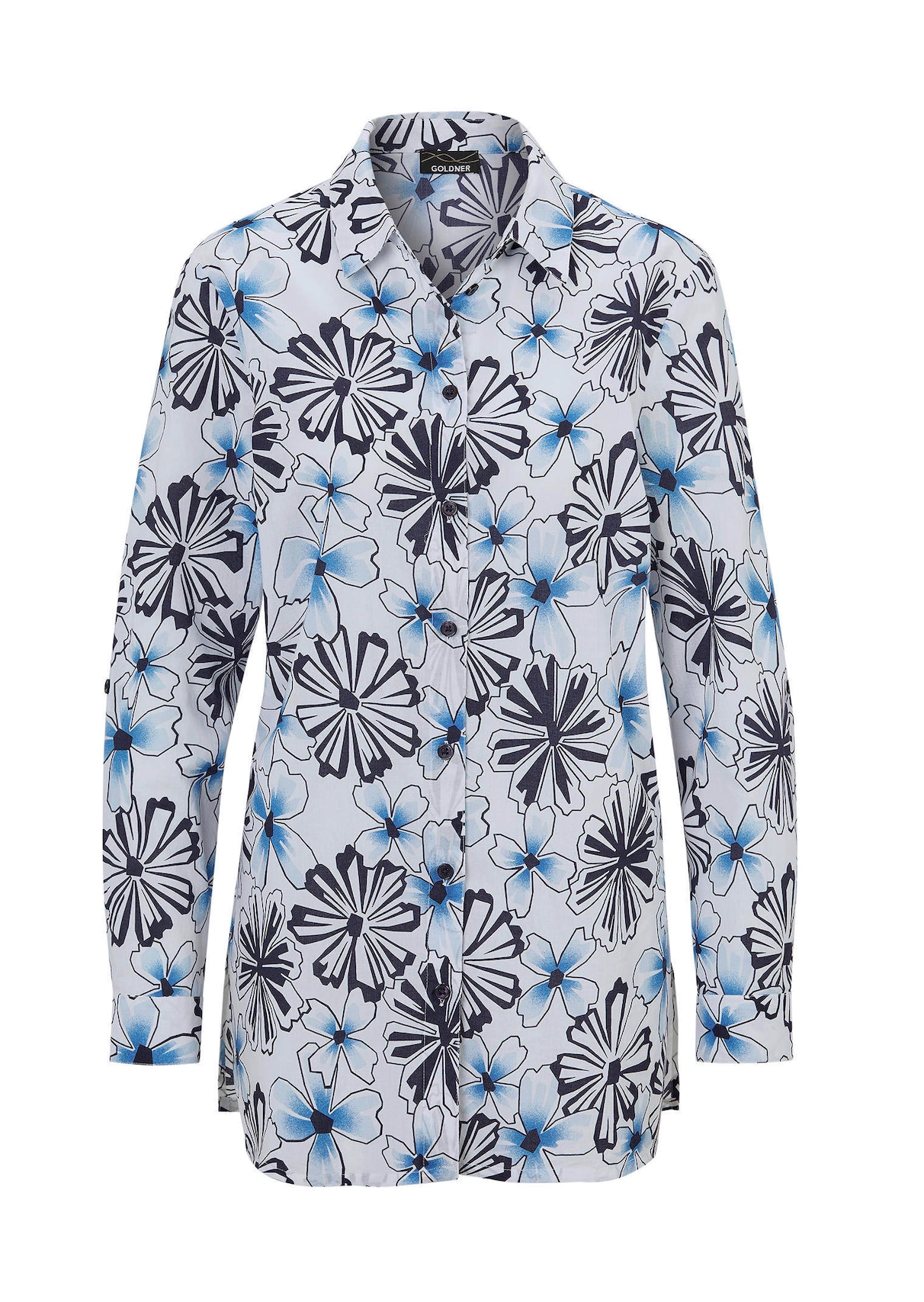 Druckbluse mit Hemdkragen
