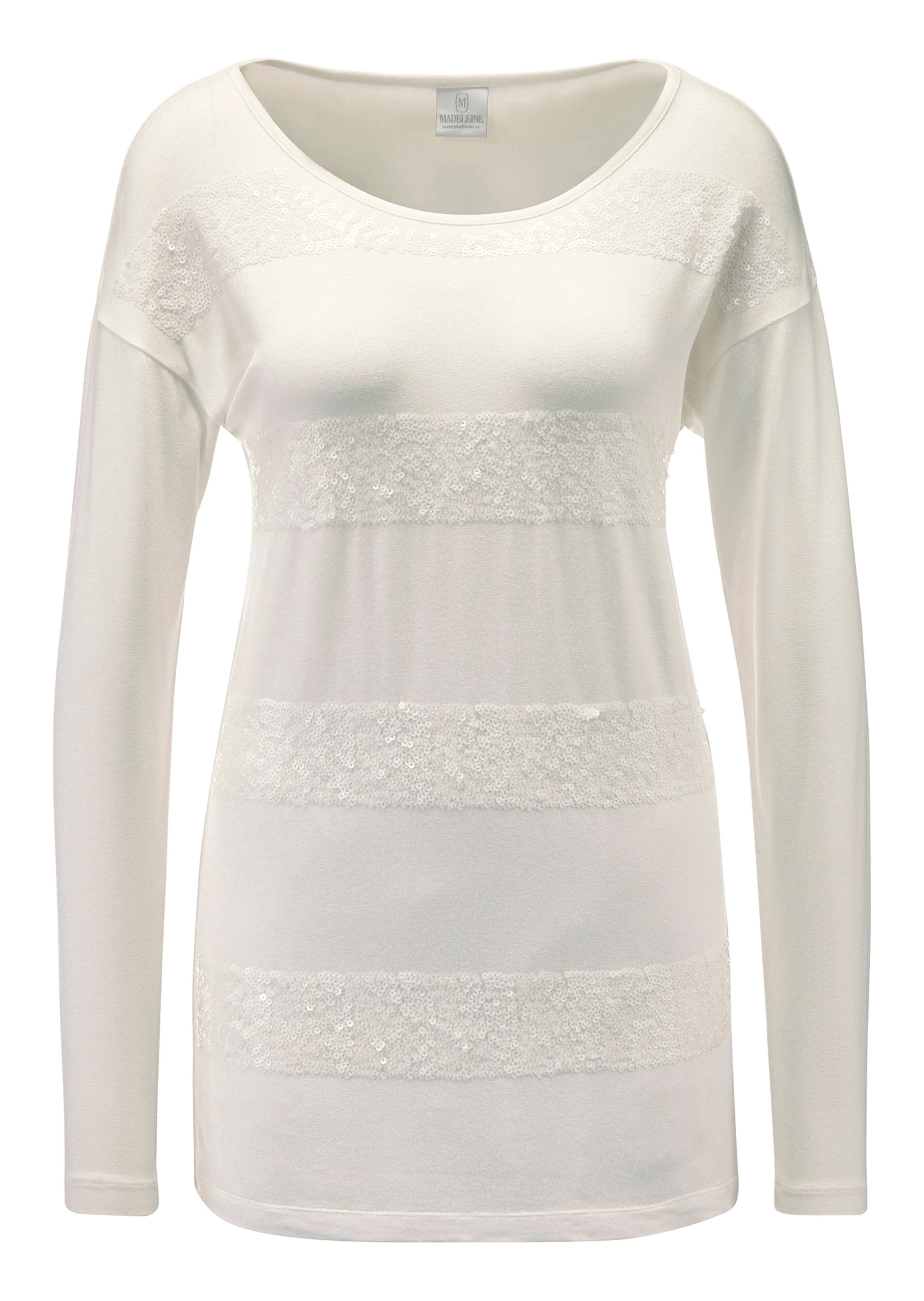 Fitted jersey shirt with sequin embellishment