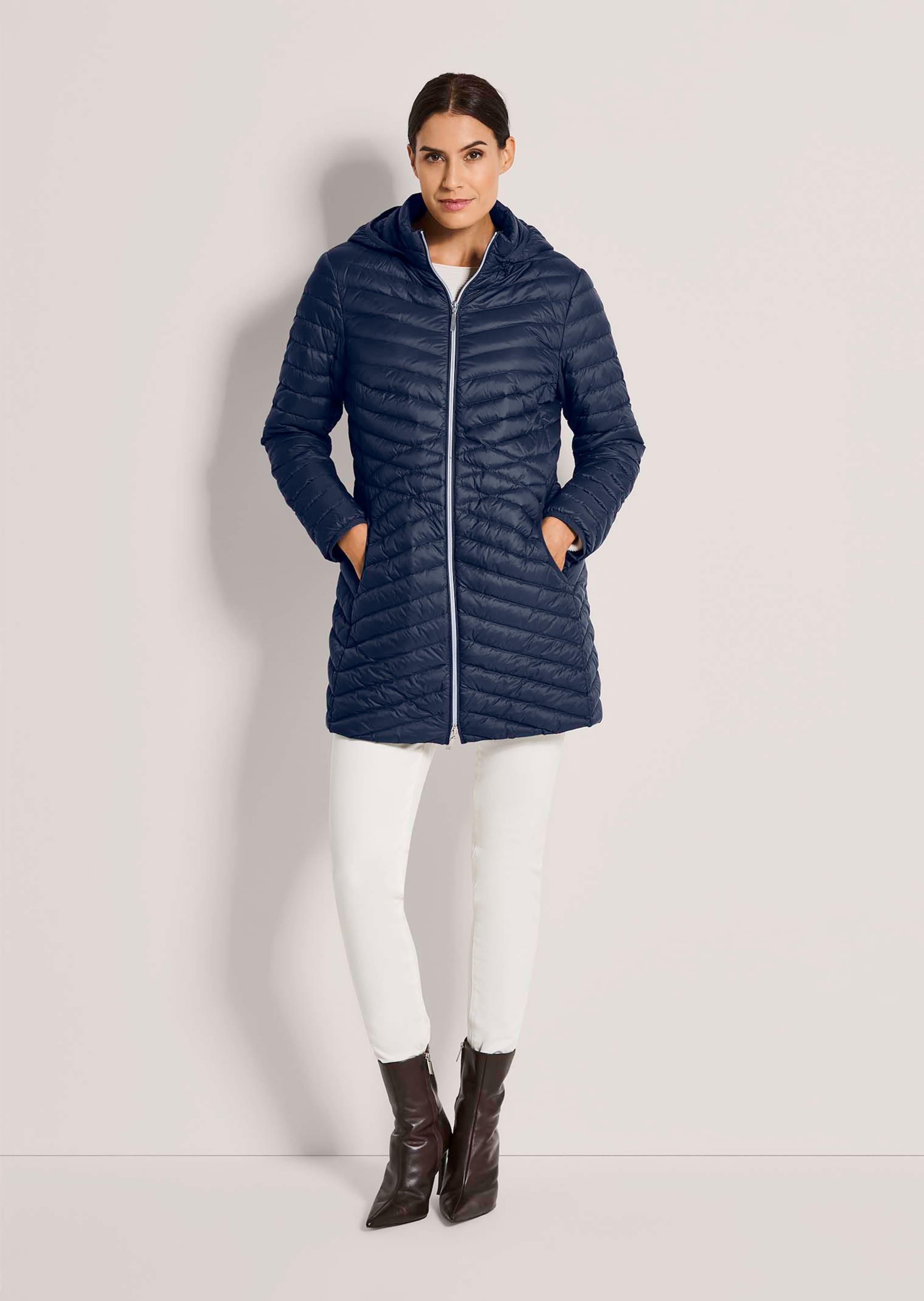 Gewatteerde donzen mantel met capuchon