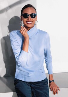 Pull en maille fine avec viscose et élasthanne thumbnail 2