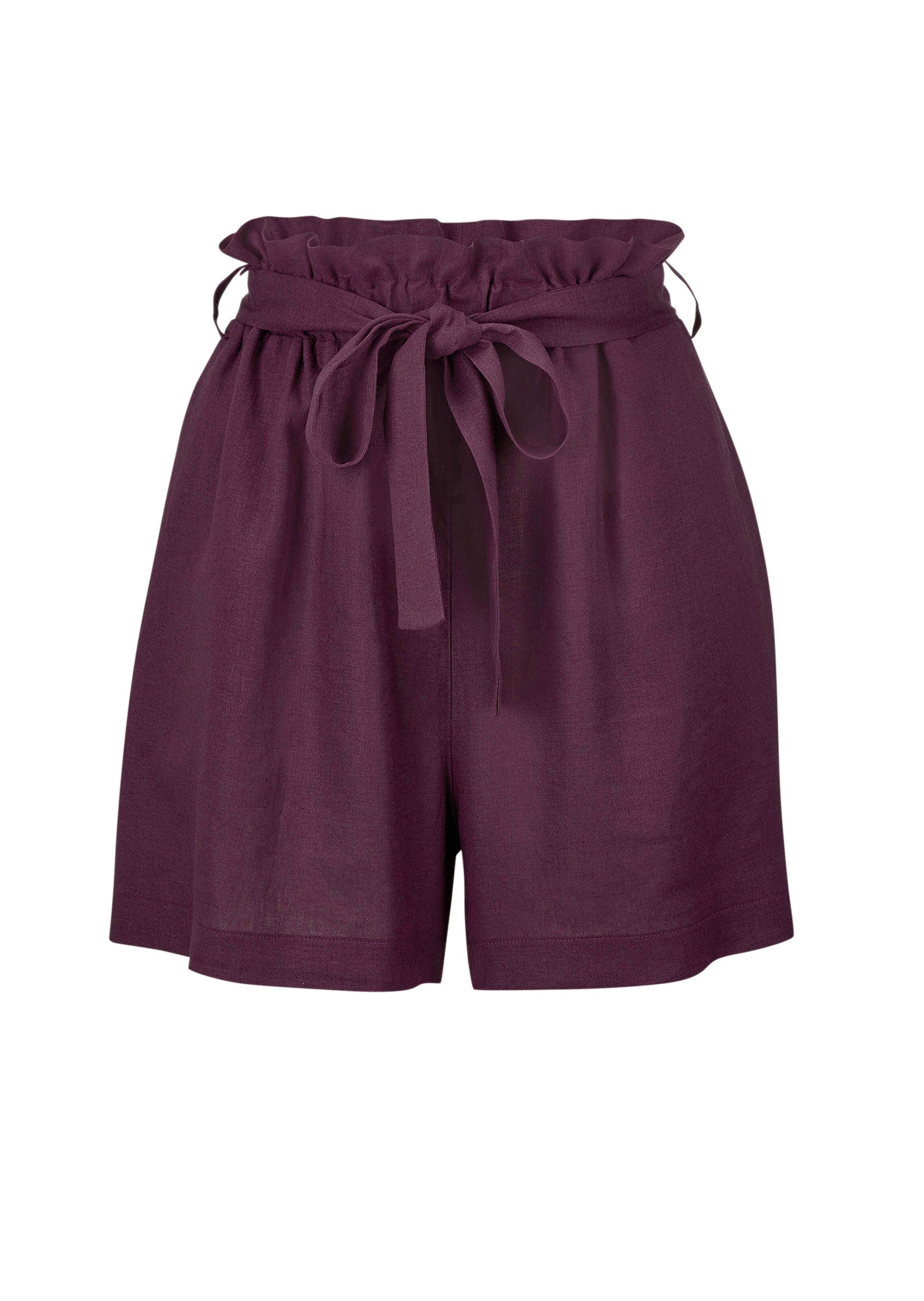 Leinen-Shorts mit Bindegürtel
