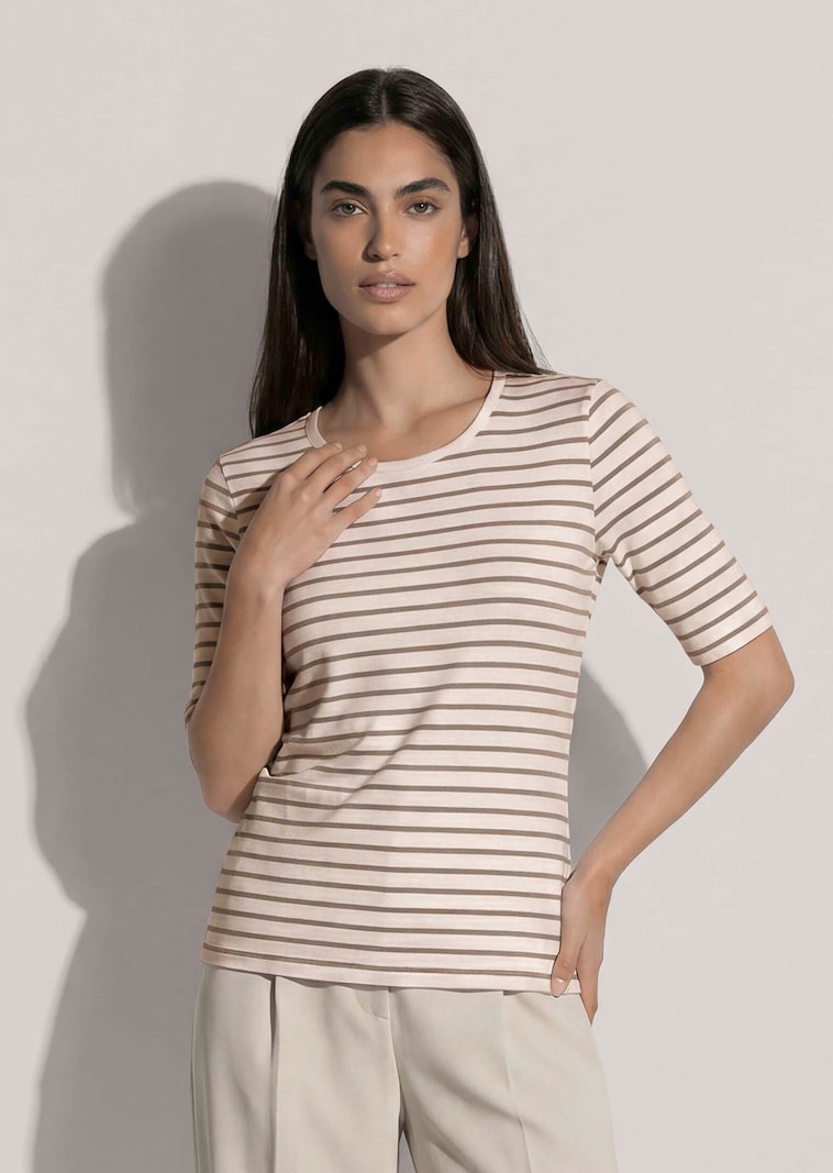 T-shirt rayé léger à manches mi-longues