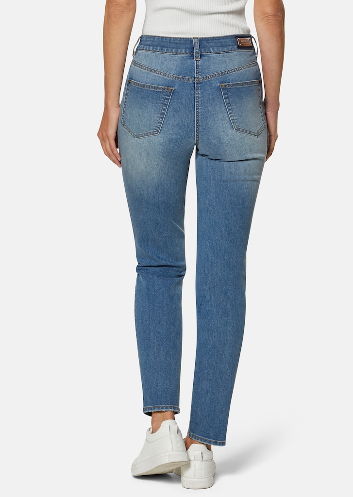 Five-Pocket-Jeans mit glanzvoller Dekoration 2