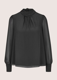 Chiffon-Bluse mit Stehkragen und Schluppe thumbnail 6