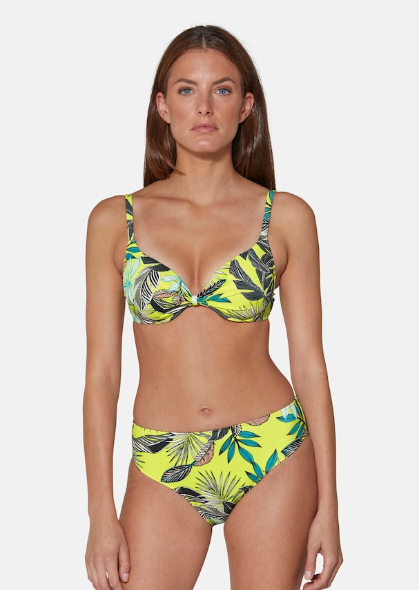 Bikini with tropical leaf print