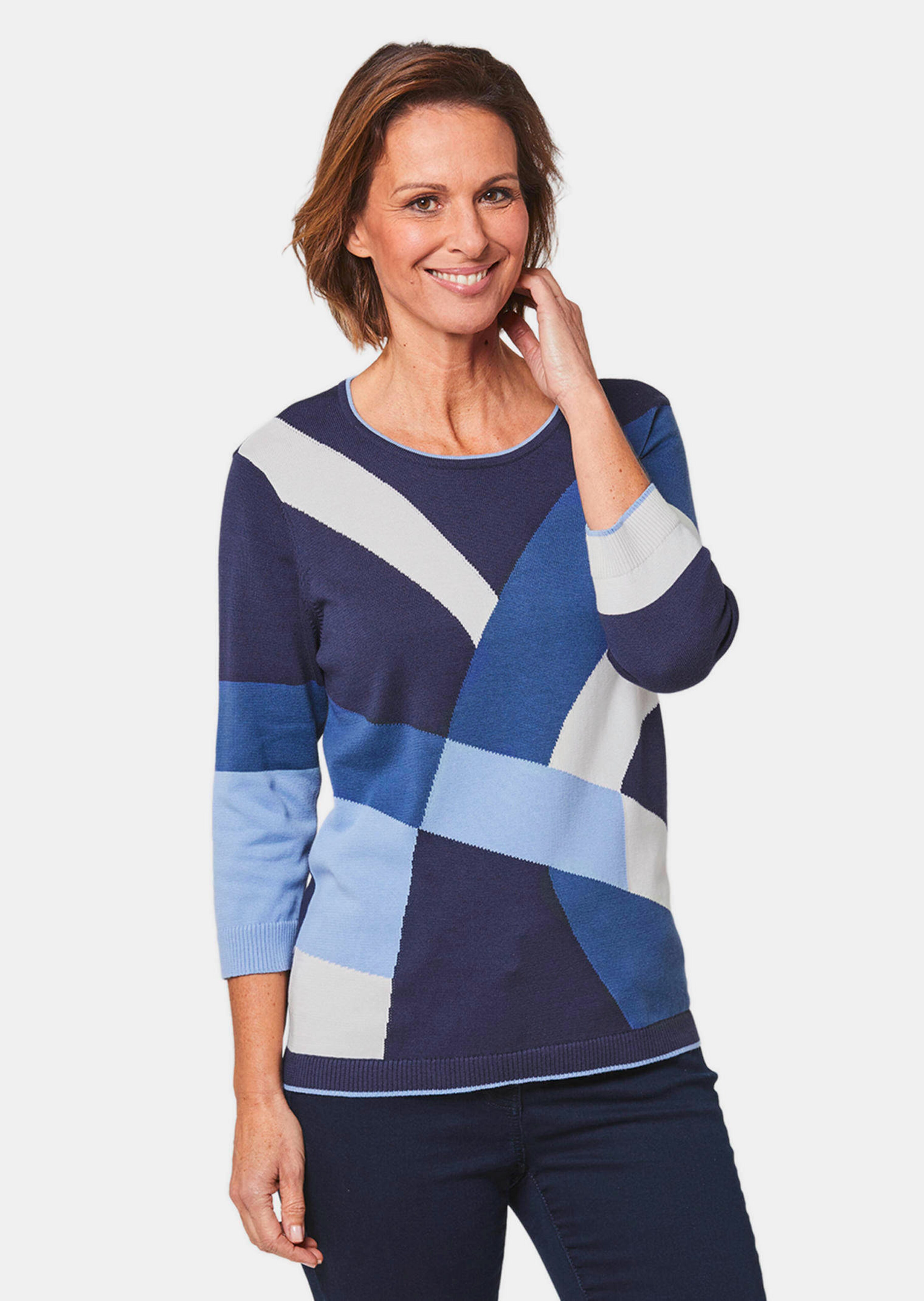 Figurschmeichelnder Pullover aus reiner Baumwolle