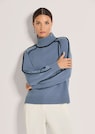 Strickpullover mit Stehkragen und Kontrastpaspeln thumbnail 1