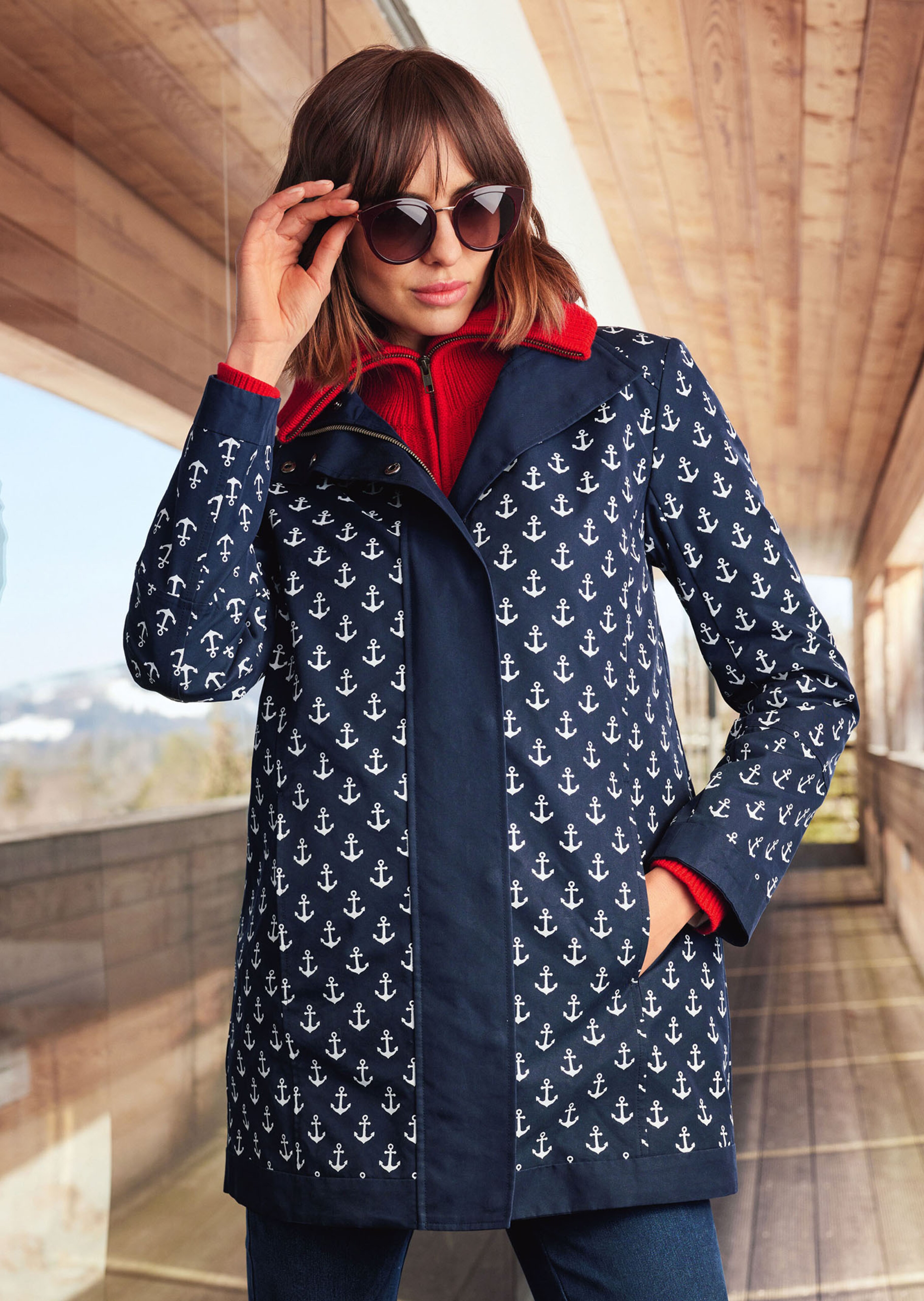 Wendejacke mit Ankerprint