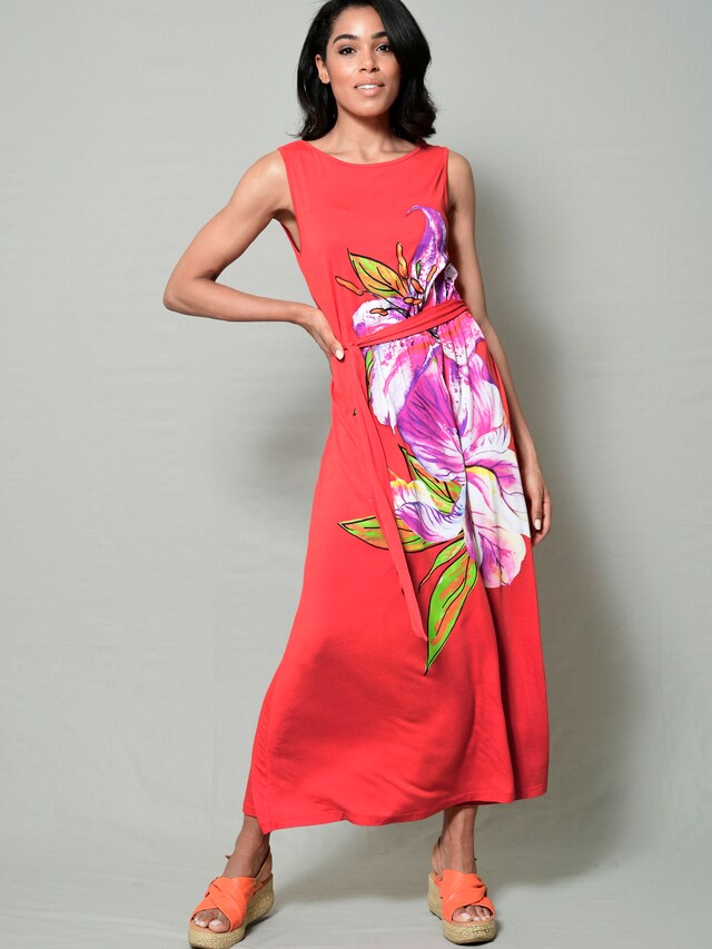 Strandkleid mit großem Blumendruck 2