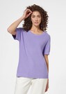 Kurzarm-Pullover mit asymmetrischem Saum und Schlitz thumbnail 1