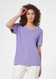 Kurzarm-Pullover mit asymmetrischem Saum und Schlitz thumbnail 1