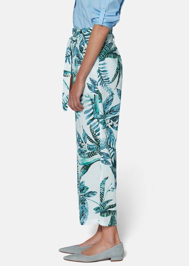 Culottes with unique print and tie belt 3