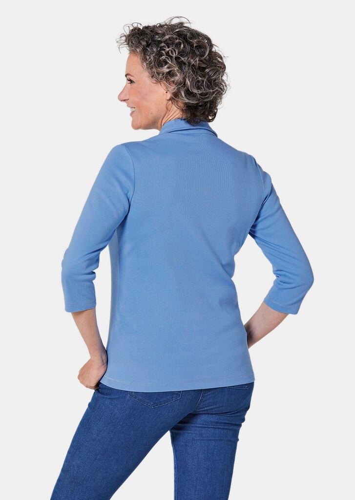 Basic-Poloshirt mit Stickerei aus reiner Baumwolle