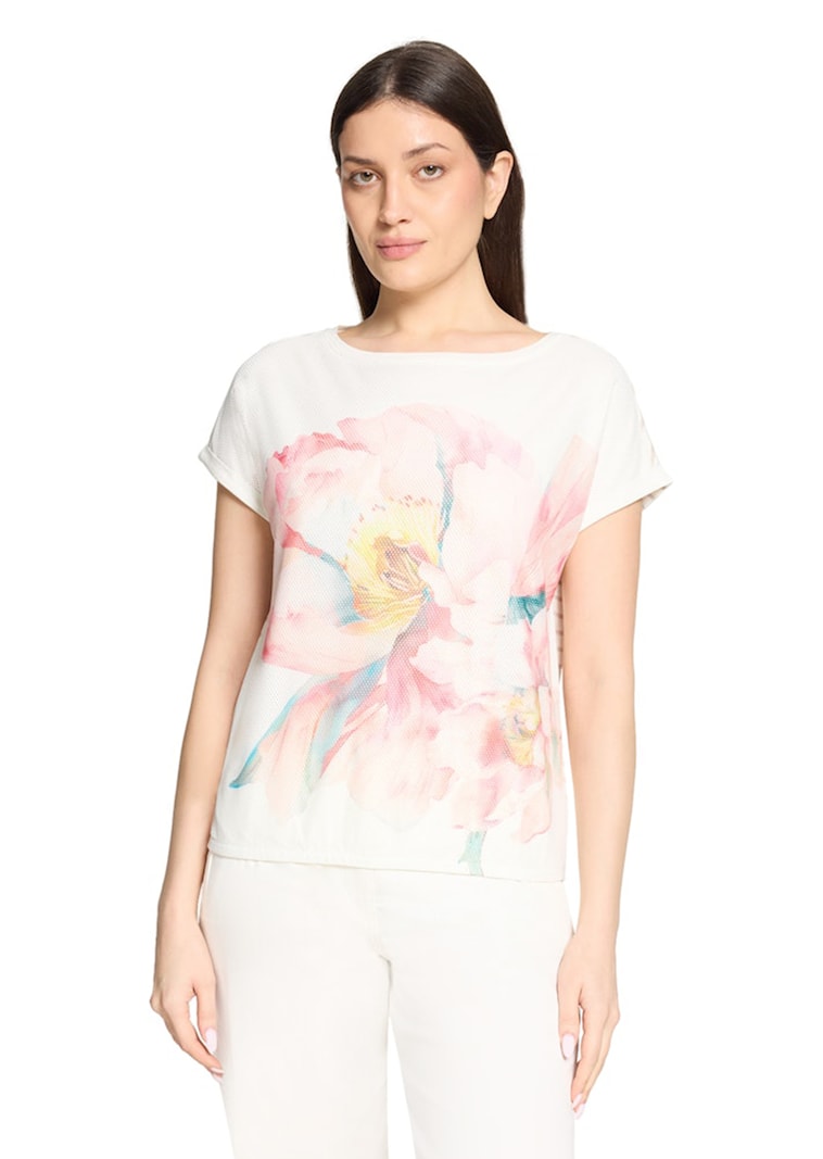 T-shirt en jersey avec empiècement en tissu filet