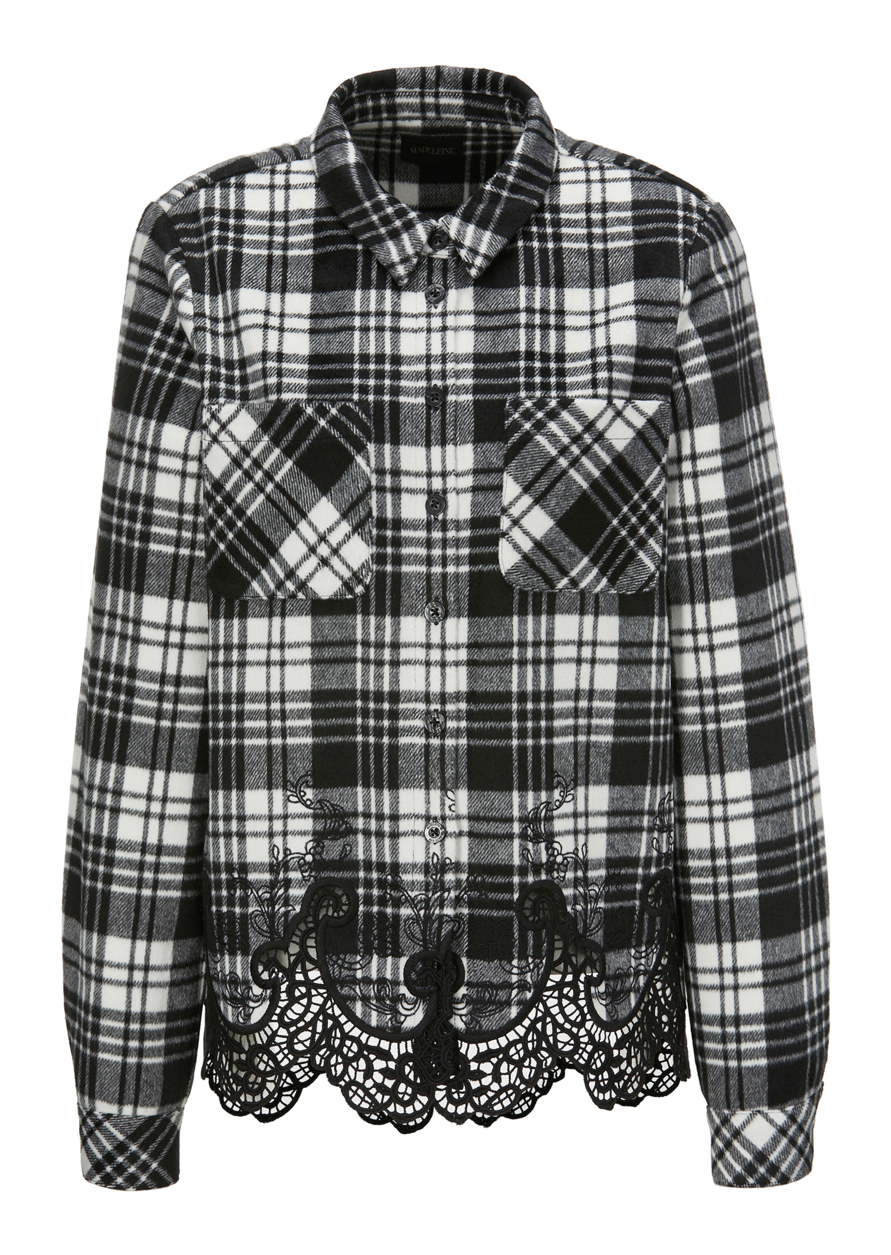 Karohemdjacke mit Spitze